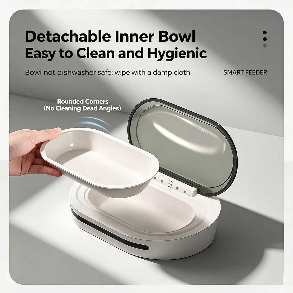 Smart Sensor Pet Feeder: 30cm Infrared Auto Open/Close / Airtight Freshness / Dual Power / Detachable Inner Bowl, 300ml Dust & Pest Proof, Worry-Free Feeding!