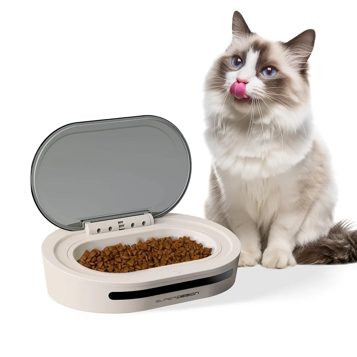 Smart Sensor Pet Feeder: 30cm Infrared Auto Open/Close / Airtight Freshness / Dual Power / Detachable Inner Bowl, 300ml Dust & Pest Proof, Worry-Free Feeding!
