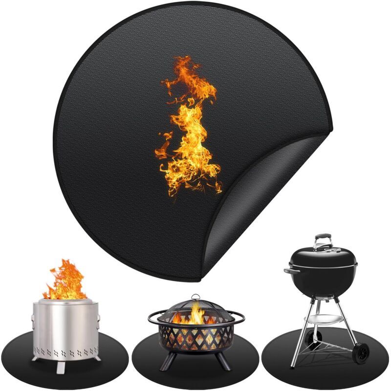 Round Barbecue Mat Floors, 120 and Cm Barbecue Mat Fireproof Mat Fireproof Floor Mat as Well as for Camping., 48in
