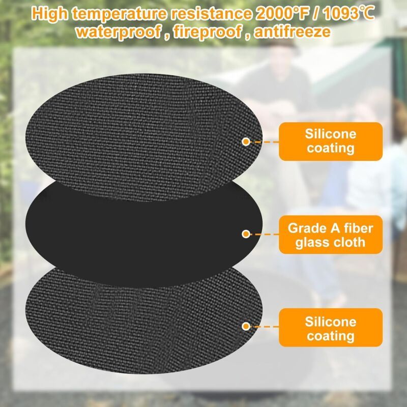 Round Barbecue Mat Floors, 120 and Cm Barbecue Mat Fireproof Mat Fireproof Floor Mat as Well as for Camping., 48in