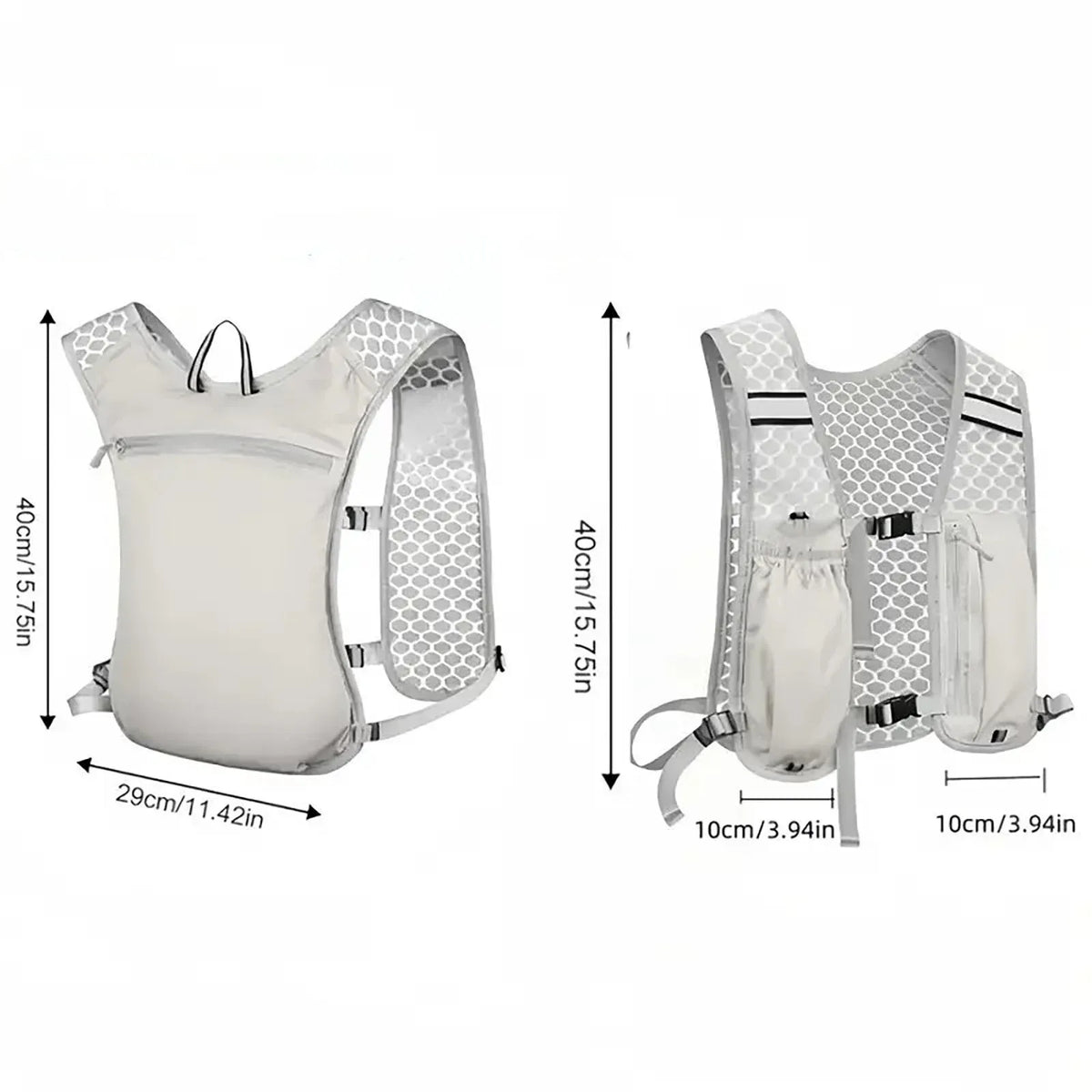 Grey Lightweight Running Vest for Women, Breathable Hydration Backpack for Hiking Running and Biking