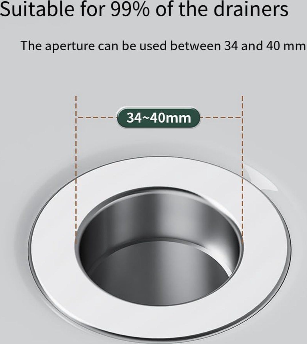 2 Piece Drain Stopper Set with Hair Screen for Washbasins and Baths, Anti Clogging