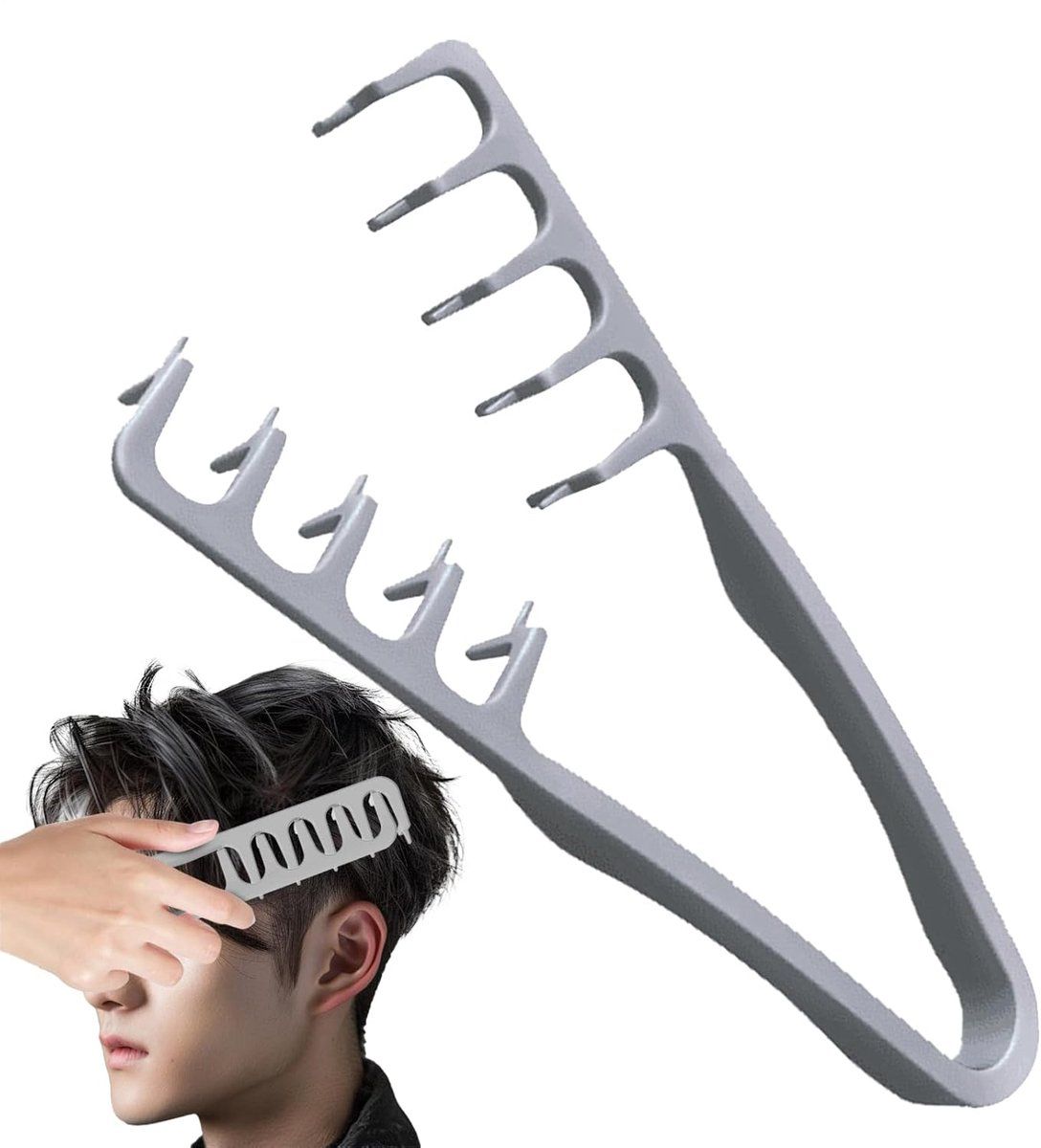 2 Piece Textured Wide Tooth Hair Comb Set for Curly Hair, Detangling and Root Volume