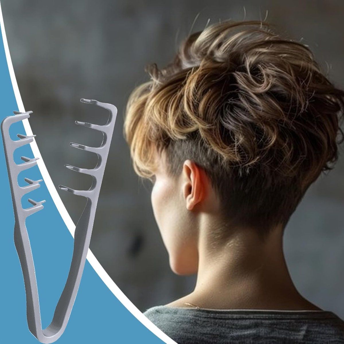 2 Piece Textured Wide Tooth Hair Comb Set for Curly Hair, Detangling and Root Volume