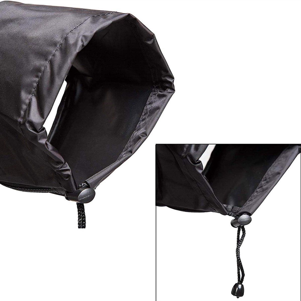 Waterproof Nylon Camera Rain Cover with Drawstring and Sleeves, Black