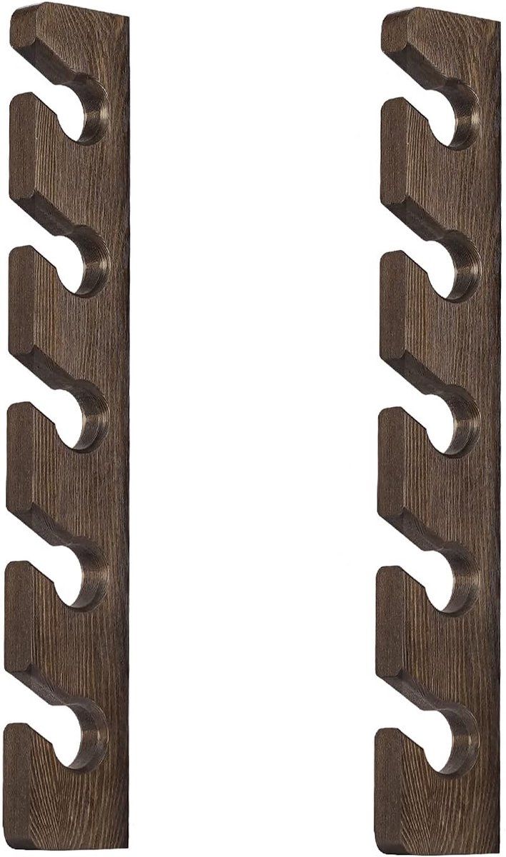 1 Piece Wall Mounted Wooden Hat Rack and Cap Holder, Brown
