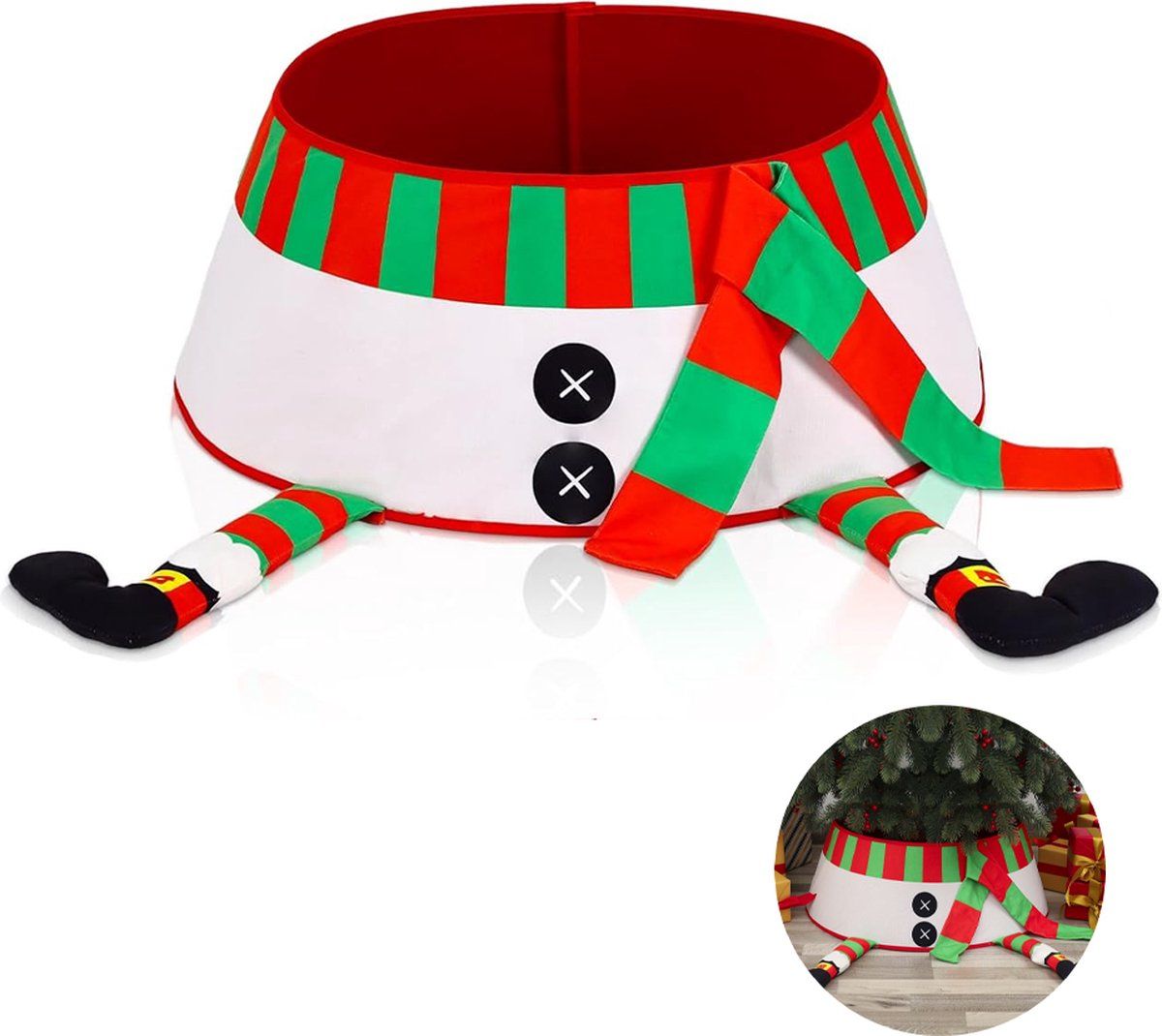 1 Piece Multicolor Christmas Tree Skirt and Tree Stand Cover, 40 x 60 x 20 cm