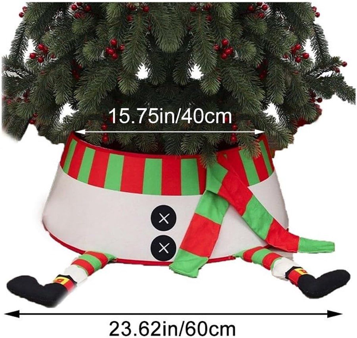 1 Piece Multicolor Christmas Tree Skirt and Tree Stand Cover, 40 x 60 x 20 cm