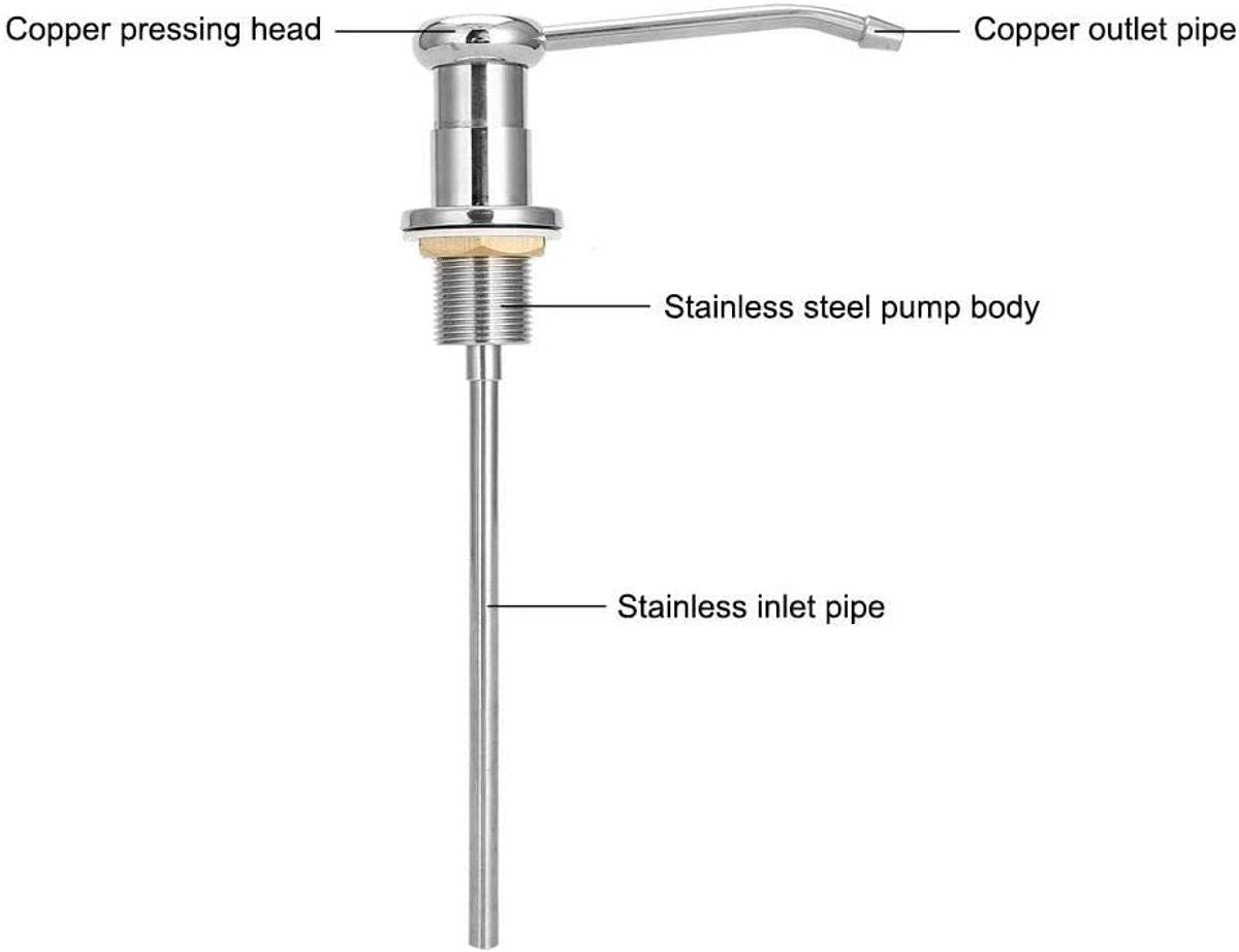 Built In Stainless Steel Soap Dispenser for Kitchen Sink, Refillable, 300 ml