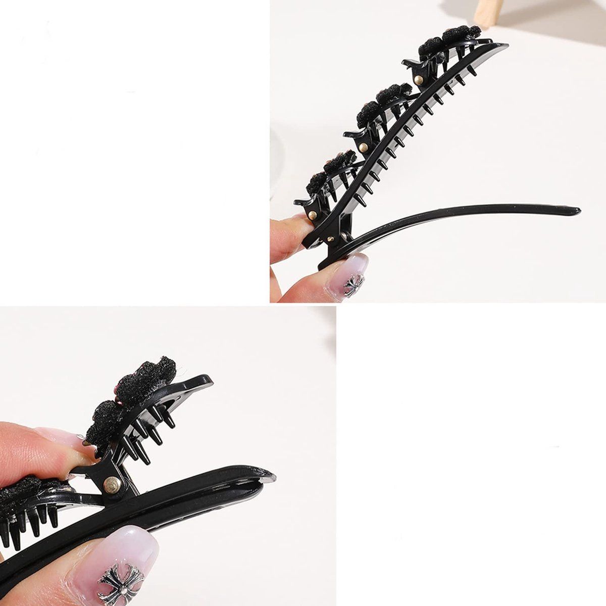 4 Piece Four Leaf Clover Braided Hairpin Set for Women and Girls