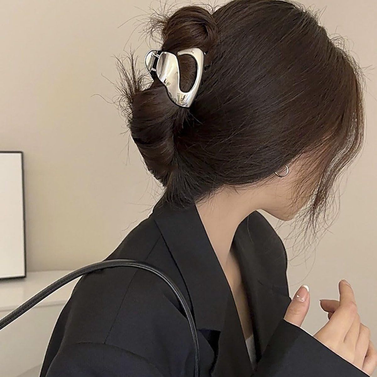 3 Piece Metal Hair Claw Clip Set, Strong Grip Non Slip for Long Hair