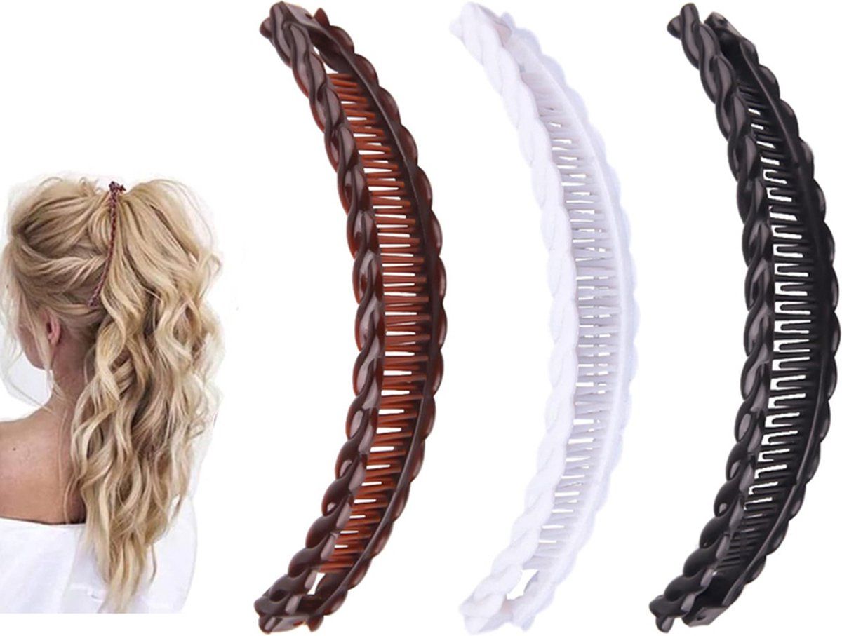 3 Pack Large Banana Clip Hair Combs for Long Hair, Fish Shape