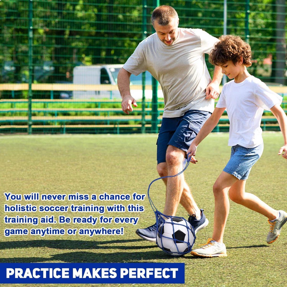 2 Pack Soccer Kick Trainer with Adjustable Waist Strap, Compatible with Ball Sizes 3 to 5