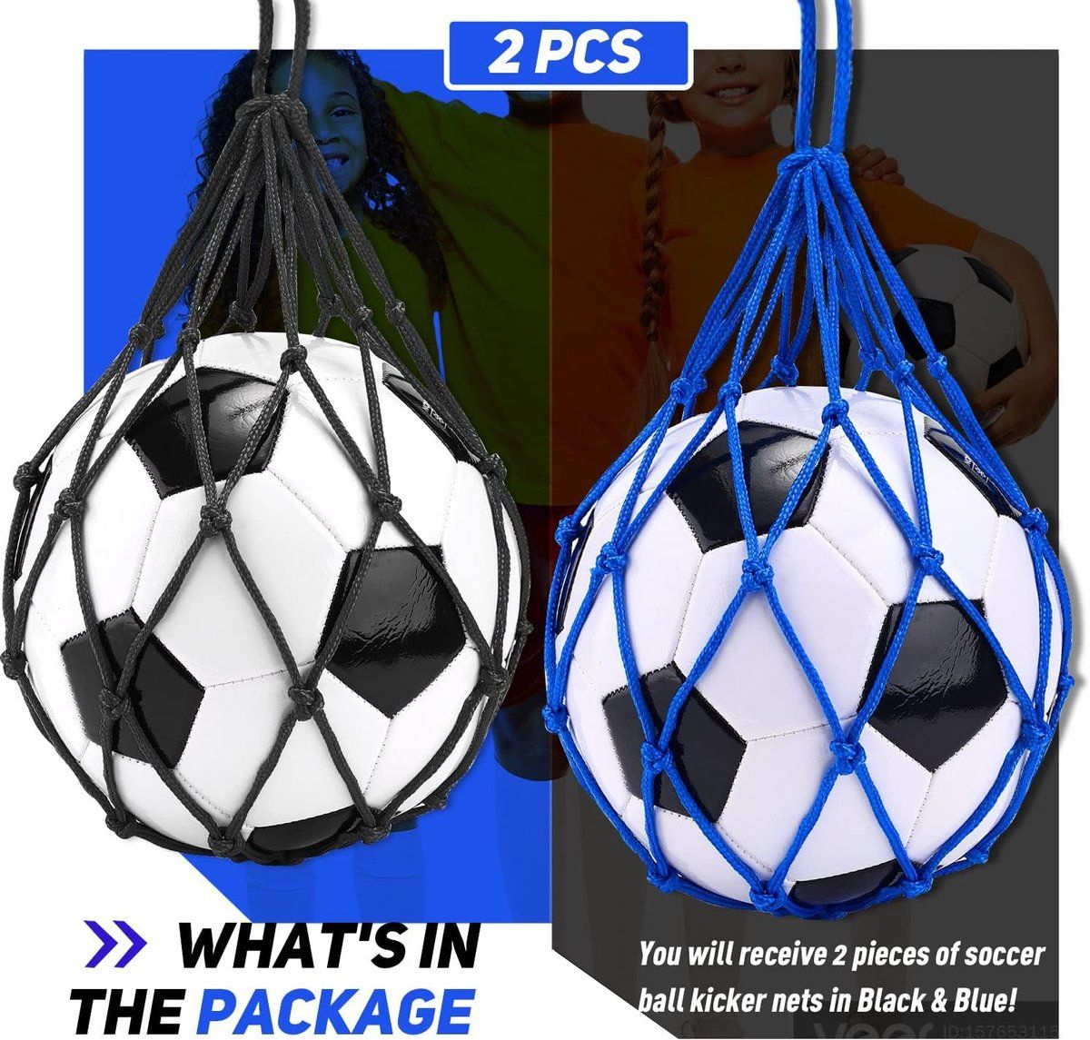 2 Pack Soccer Kick Trainer with Adjustable Waist Strap, Compatible with Ball Sizes 3 to 5