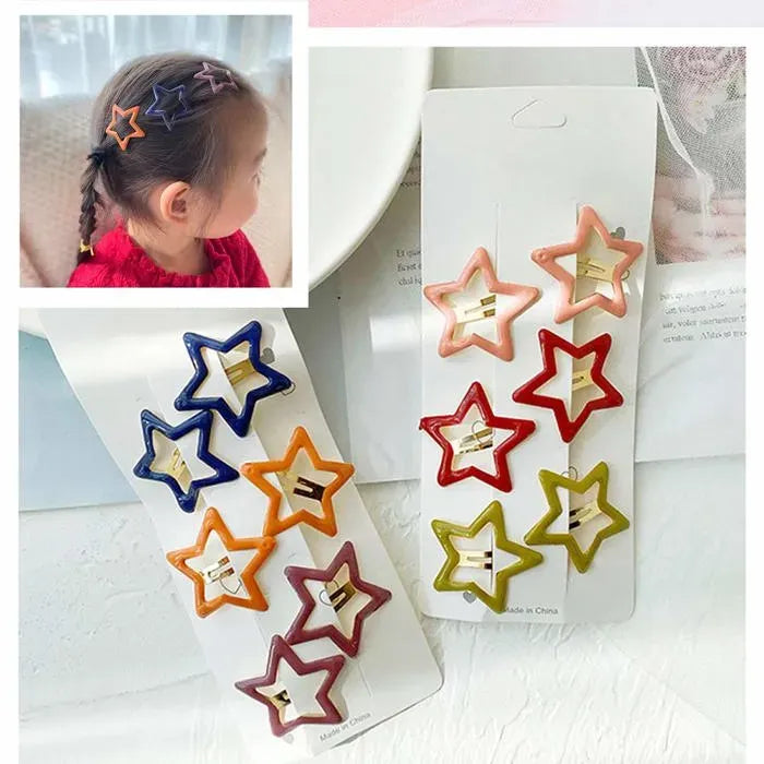 12 Piece Metal Star Shaped Decorative Clip Set, Assorted Colors, 4 cm