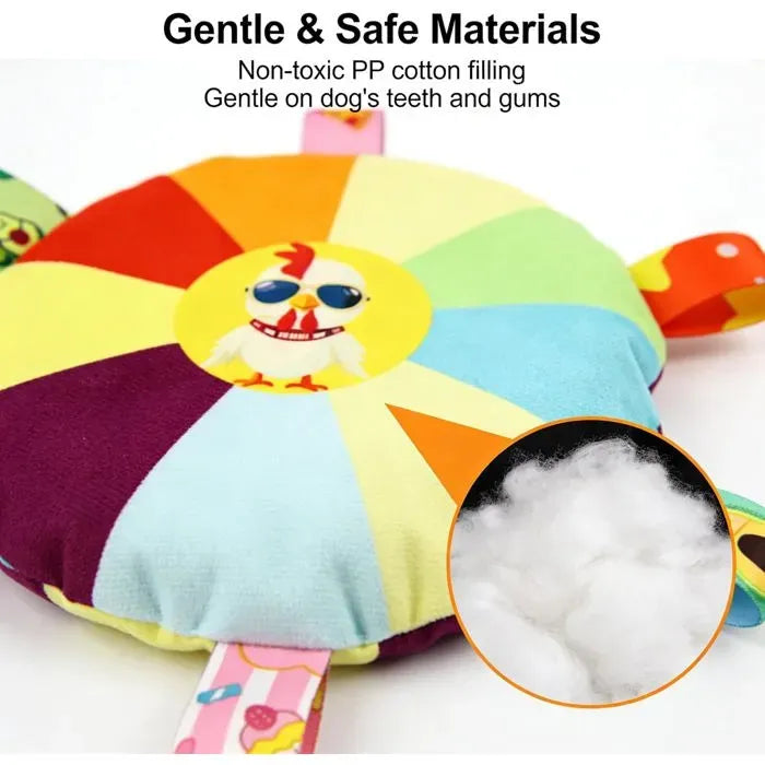 Flying Disc Dog Toy with Squeaker for Play and Training, Small and Large Dogs