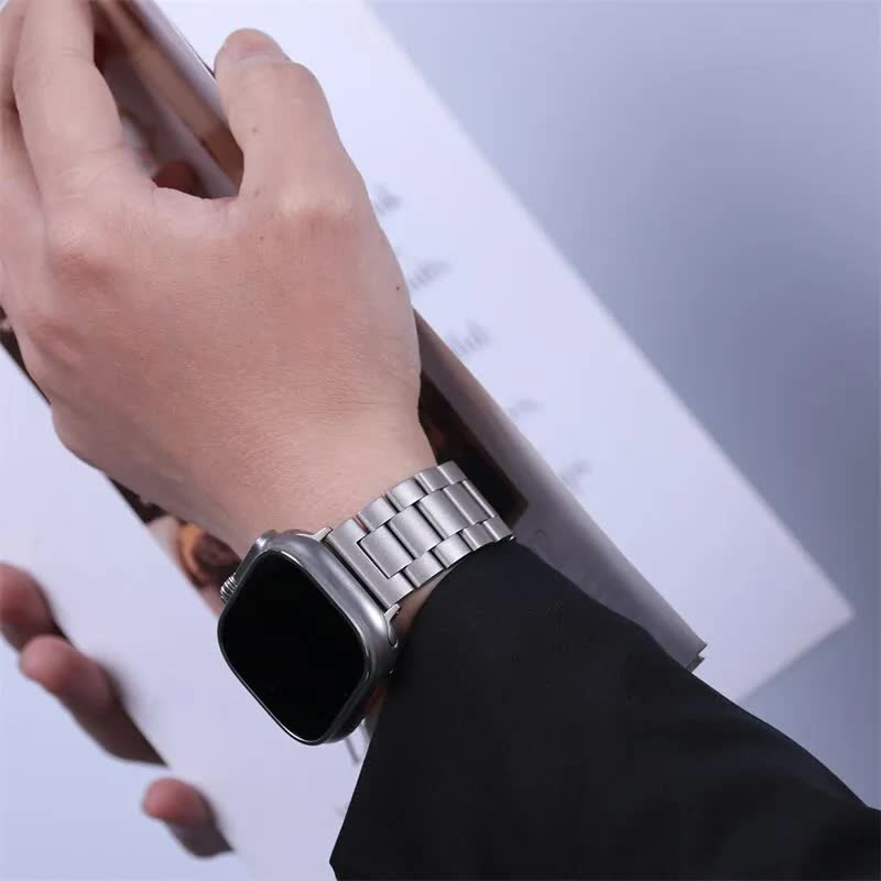 Stainless Steel Bracelet for Apple Watch Band 49mm 45mm 44mm 42mm Watch Metal Bracelet for Iwatch Series 9 8 7 6 5 Starlight