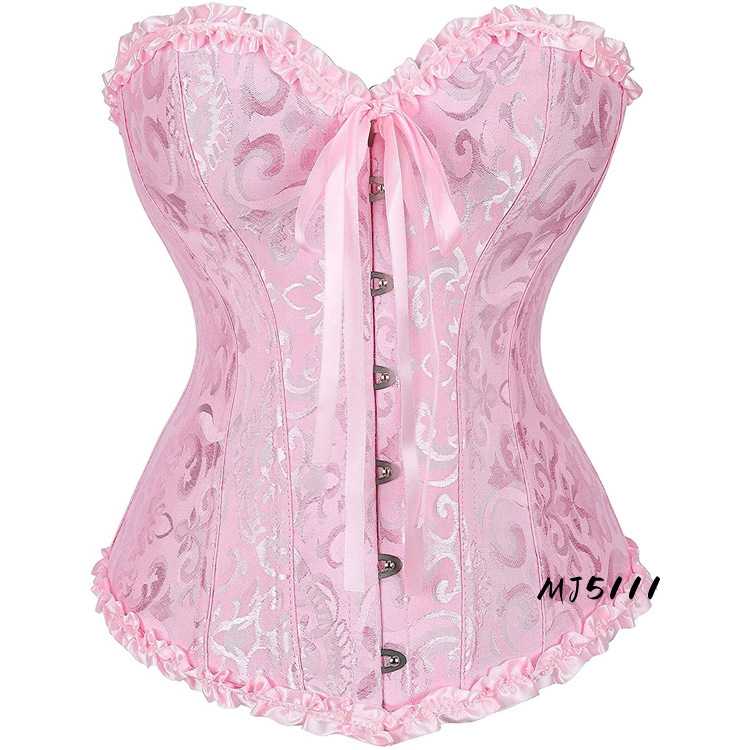 European and American palace chest binding wedding dress sexy waist binding belly binding vest waist binding corset pink (YSJ) pink M