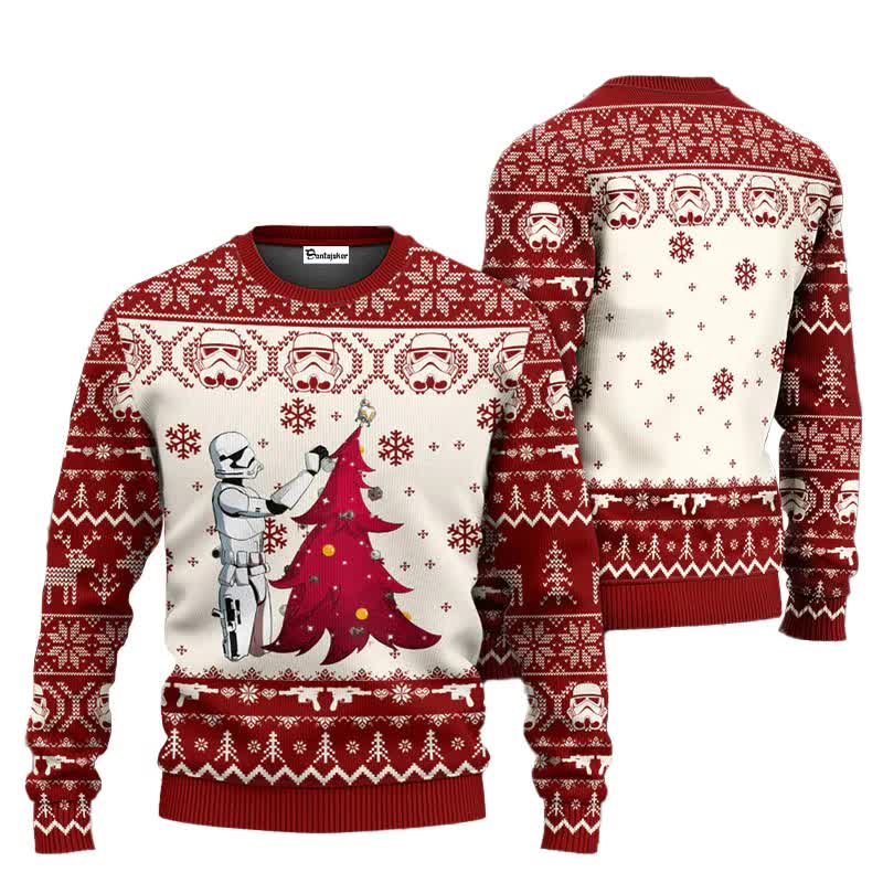 Santa Claus Darth Vader Ugly Christmas Sweater Star Wars The Mandalorian Men's Sweater Autumn Winter Women's Sweatshirt style 2 style 2 style 2 M