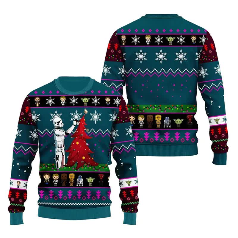 Santa Claus Darth Vader Ugly Christmas Sweater Star Wars The Mandalorian Men's Sweater Autumn Winter Women's Sweatshirt style 2 style 2 style 2 M