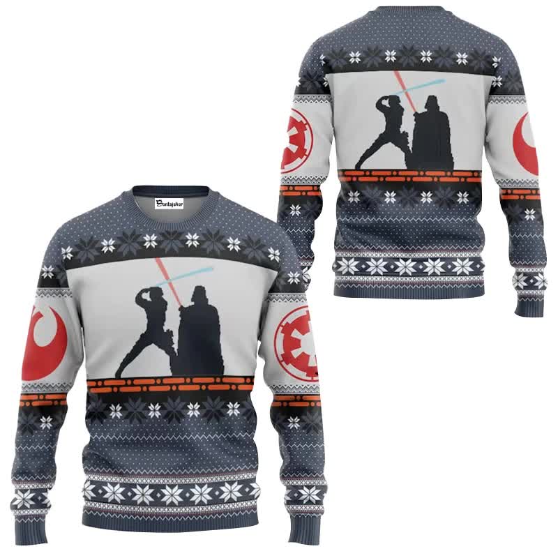 Santa Claus Darth Vader Ugly Christmas Sweater Star Wars The Mandalorian Men's Sweater Autumn Winter Women's Sweatshirt style 2 style 2 style 2 L