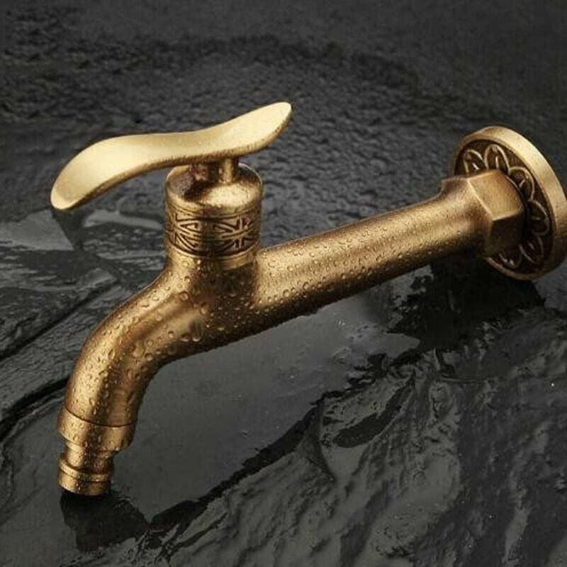 Antique Brass Tap with Lever Handle, Antique Brass Finish, G1 2