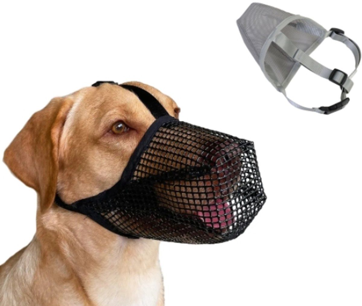 Dog Muzzle Soft Breathable Mesh With Adjustable Straps, Full Cover Anti Biting Barking For Small Medium Large Dogs, Black Gray XL