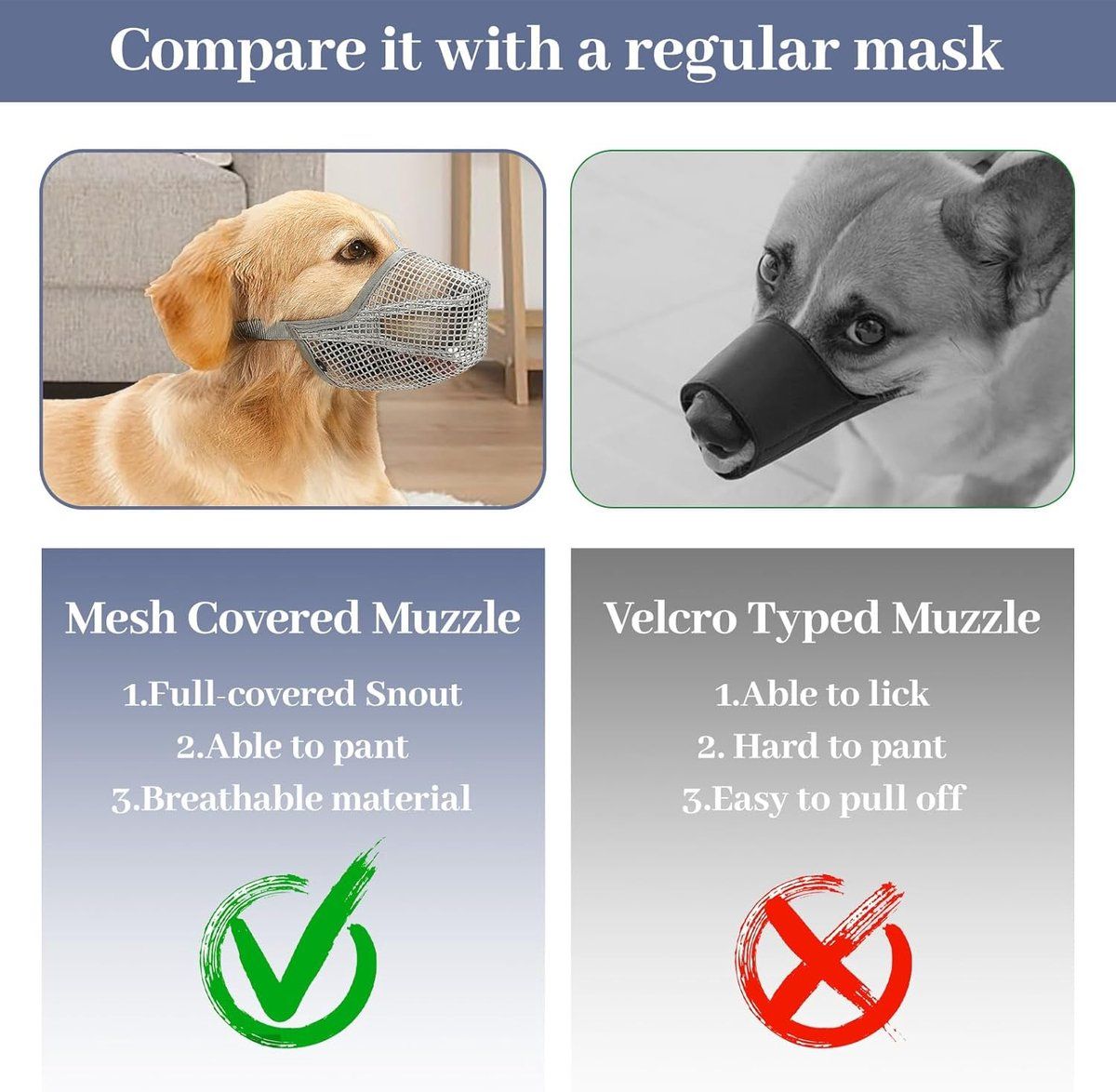 Dog Muzzle Soft Breathable Mesh With Adjustable Straps, Full Cover Anti Biting Barking For Small Medium Large Dogs, Black Gray XL