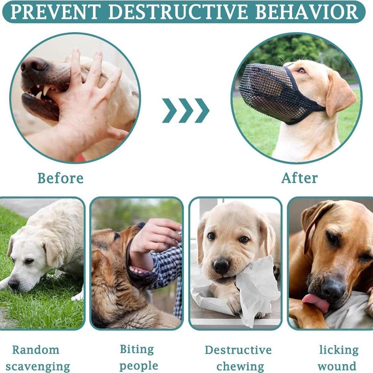 Dog Muzzle Soft Breathable Mesh With Adjustable Straps, Full Cover Anti Biting Barking For Small Medium Large Dogs, Black Gray XL