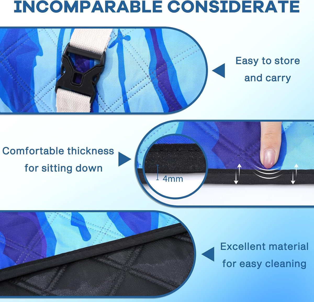 Waterproof Picnic Blanket Foldable Vegetable Print for 6 to 8 People, 203 x 203 cm