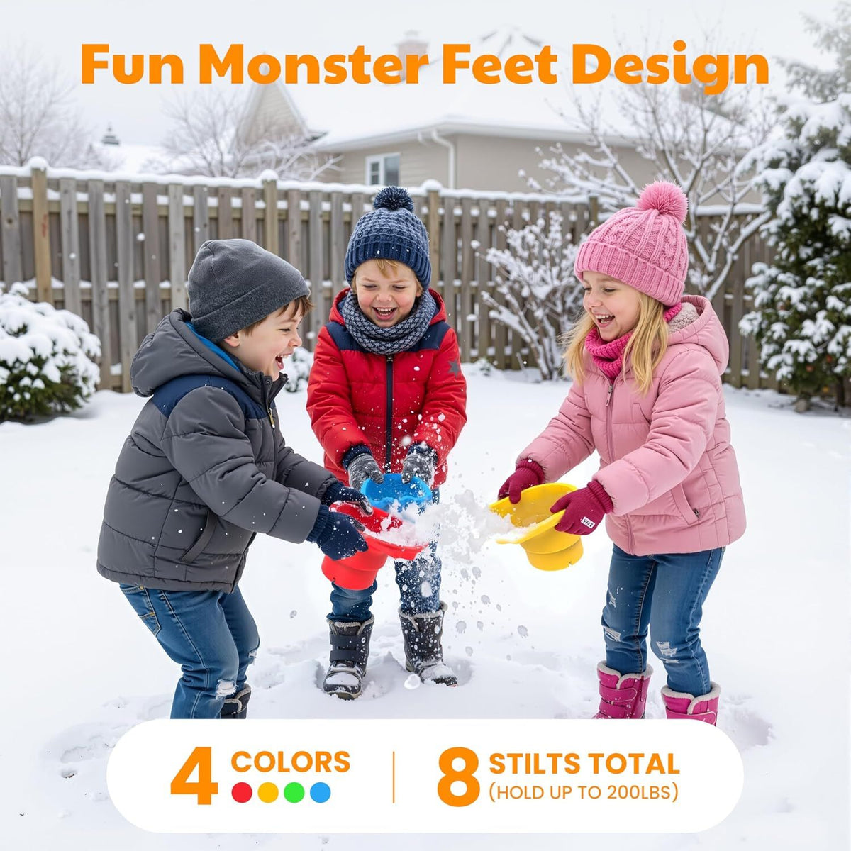 4 Pair Children Balance Stilts Monster Leg Design