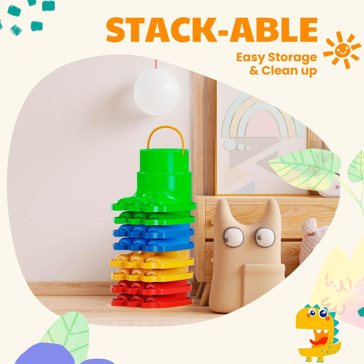 4 Pair Children Balance Stilts Monster Leg Design