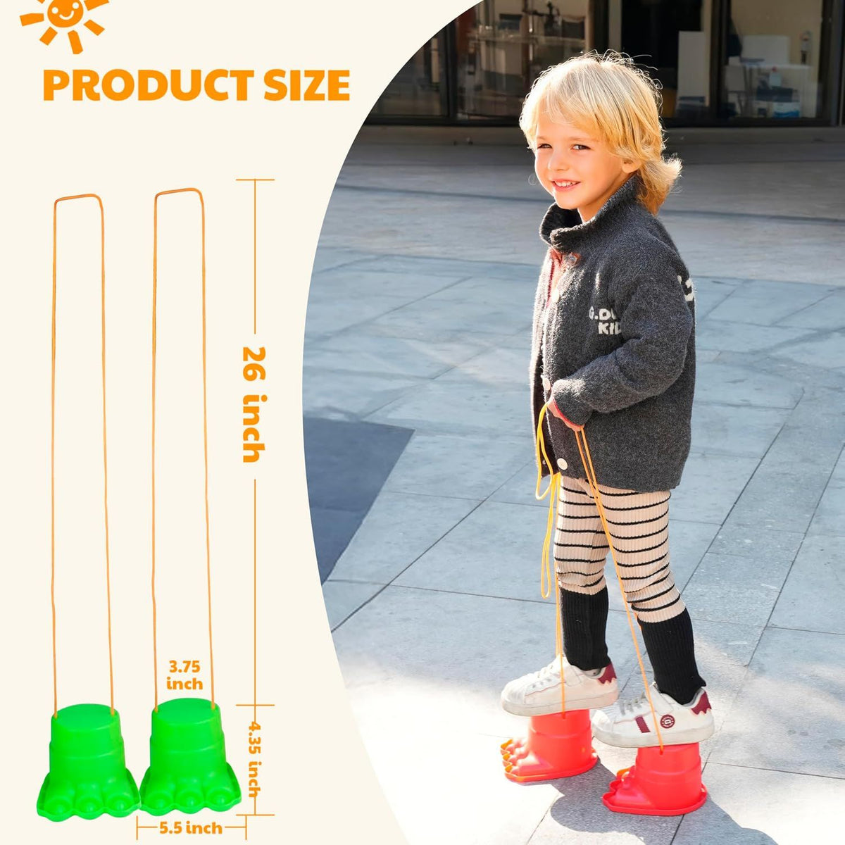 4 Pair Children Balance Stilts Monster Leg Design