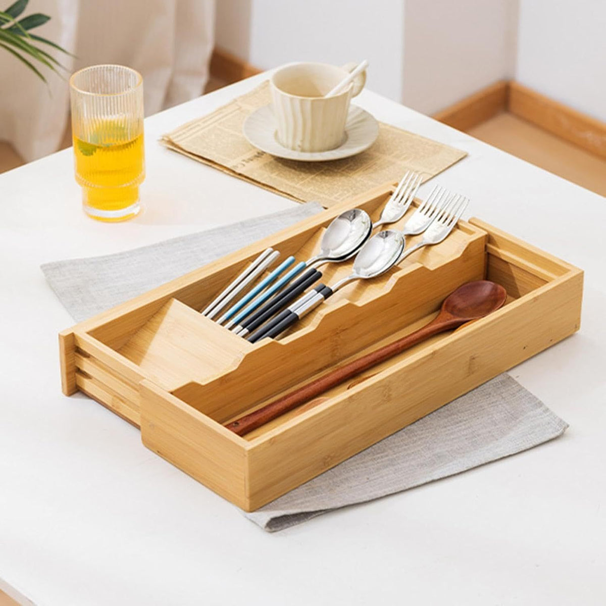 Kitchen Drawer Cutlery Tray Wood Look