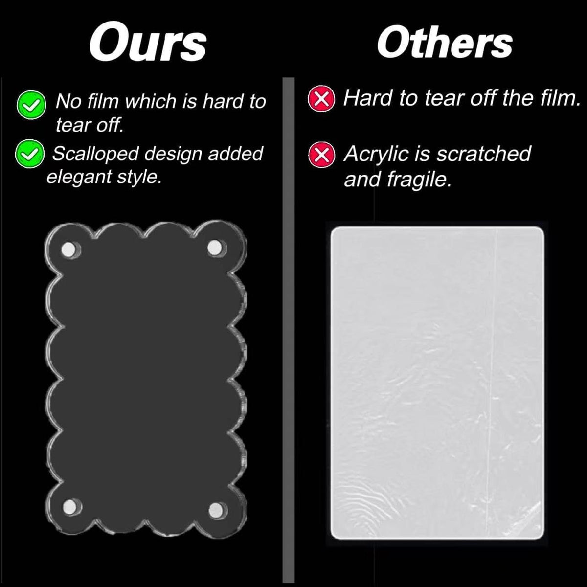 12 Piece Acrylic Magnetic Photo Frames for Refrigerator, 6 x 9 cm