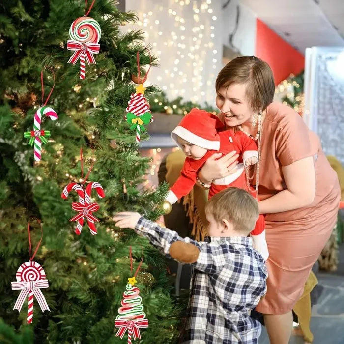 Hanging Candy Cane Christmas Ornaments