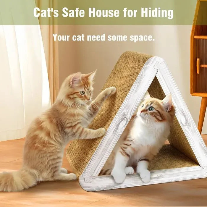 Foldable Triangle Cat Scratcher with 6 Sides