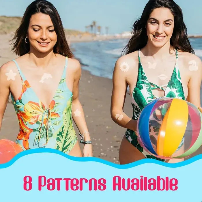 240 Pack Tanning Stickers with 8 Body Designs