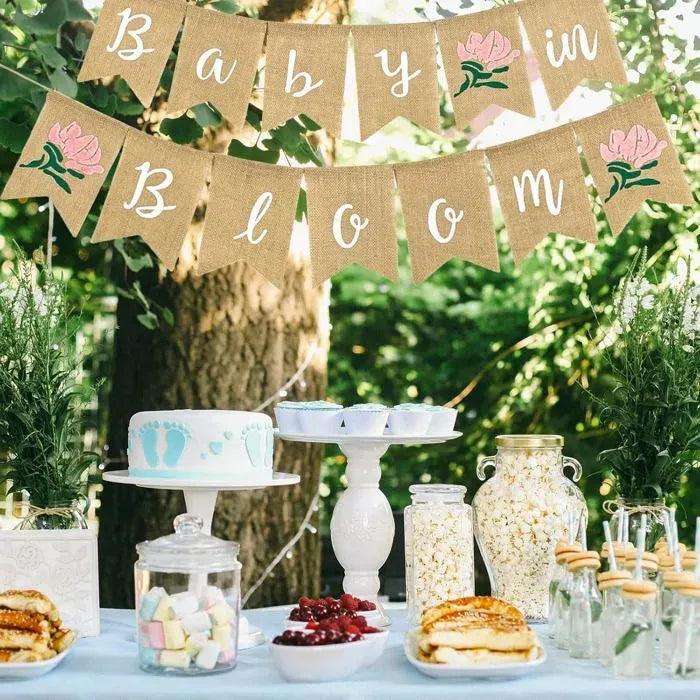 13 Pack Floral Burlap Pennant Banner