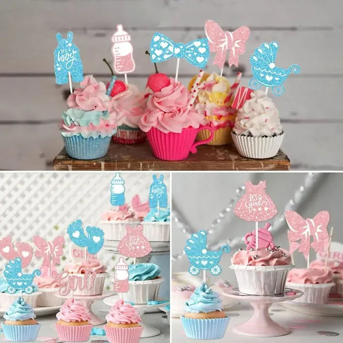 24 Pack Boy or Girl Cupcake Toppers
