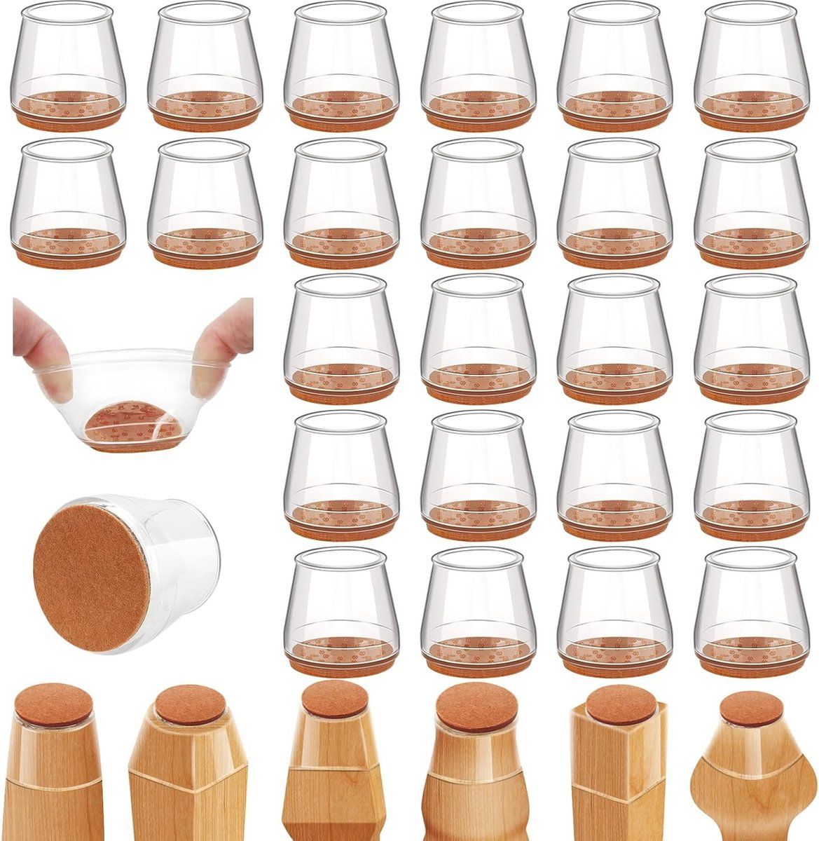 24 Pack Silicone Chair Leg Floor Protectors