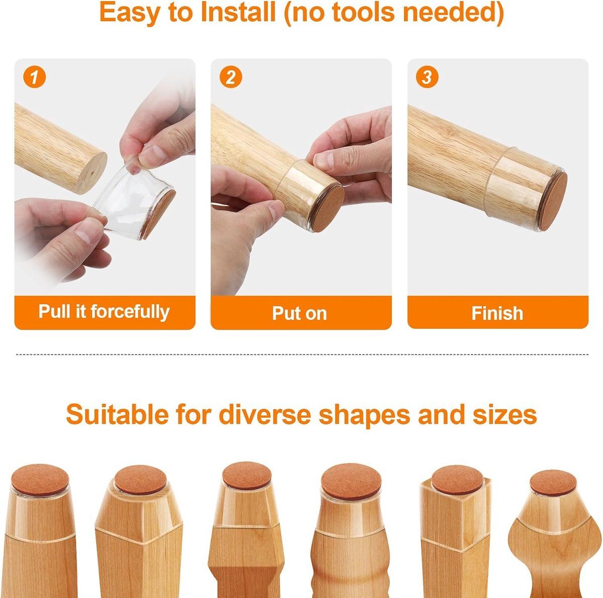 24 Pack Silicone Chair Leg Floor Protectors