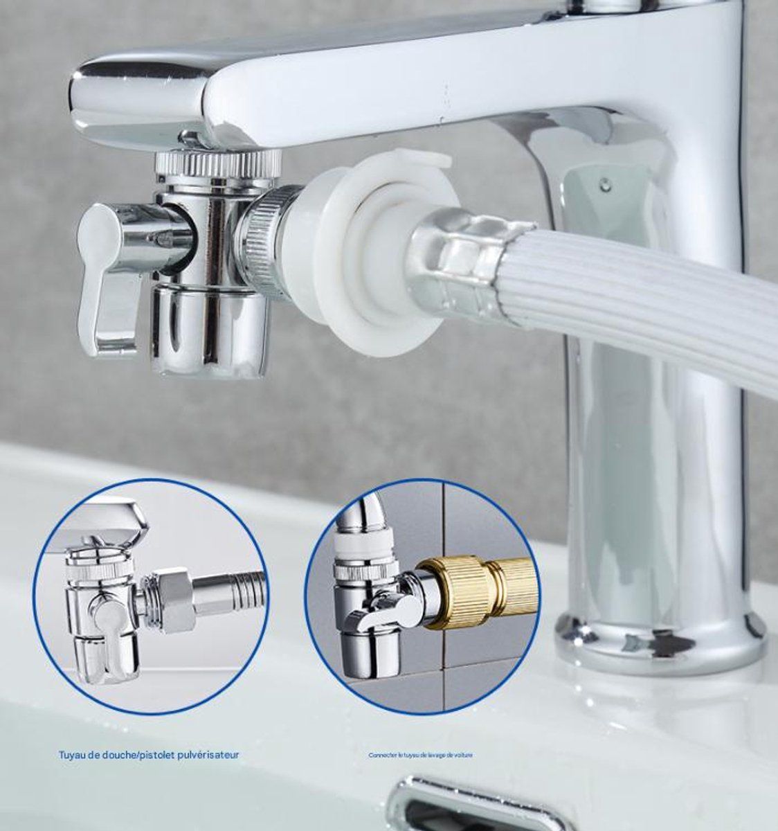 Three Way Faucet Water Diverter for Washing Machine