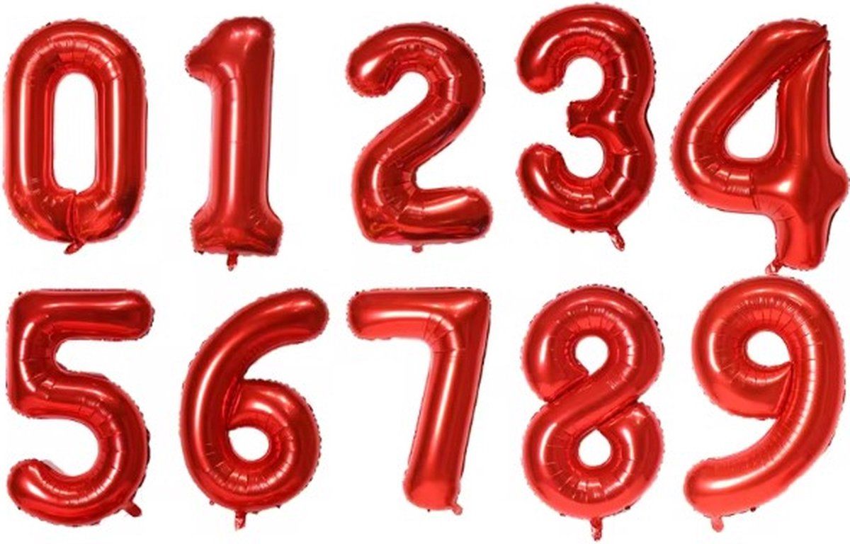 Red Number 0 Foil Balloon, 40 cm