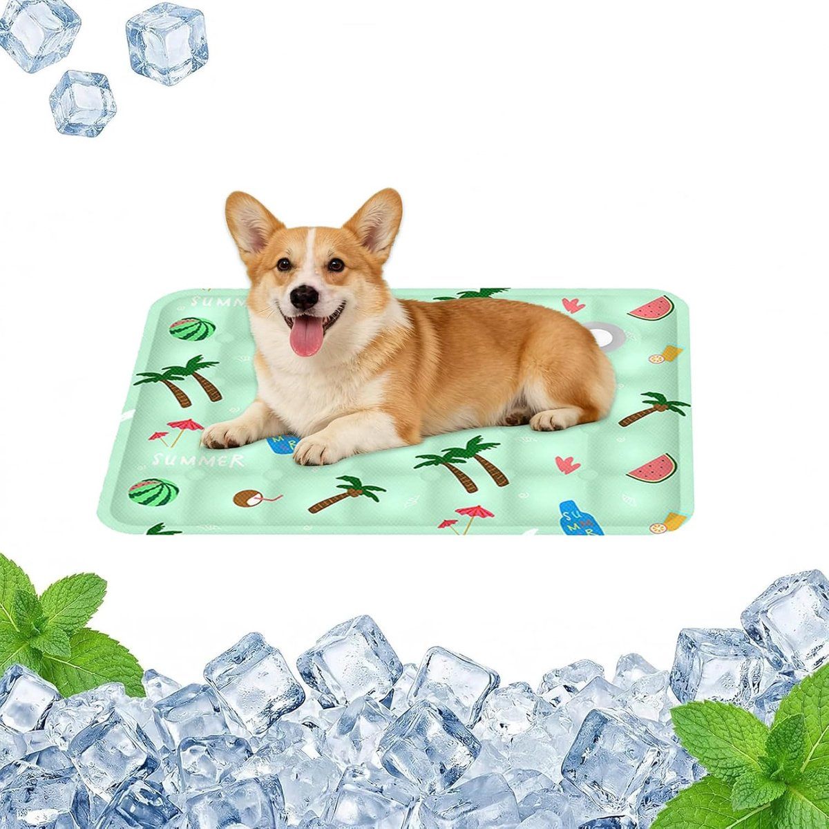 Dog Cooling Mat Self-Cooling Gel Mat for Dogs and Cats Summer Scratch-Resistant Pet Cooling Pad, 50x40cm