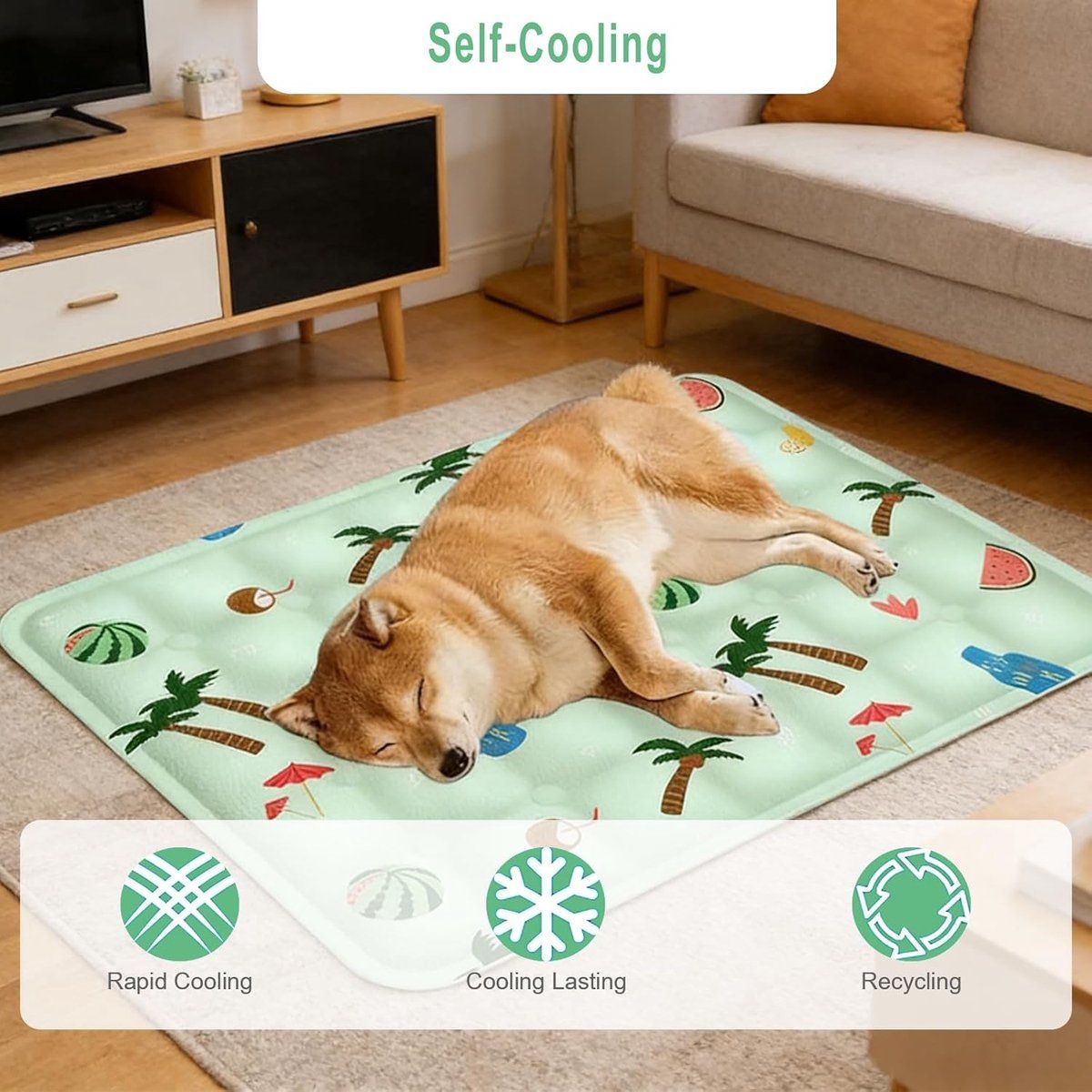 Dog Cooling Mat Self-Cooling Gel Mat for Dogs and Cats Summer Scratch-Resistant Pet Cooling Pad, 50x40cm