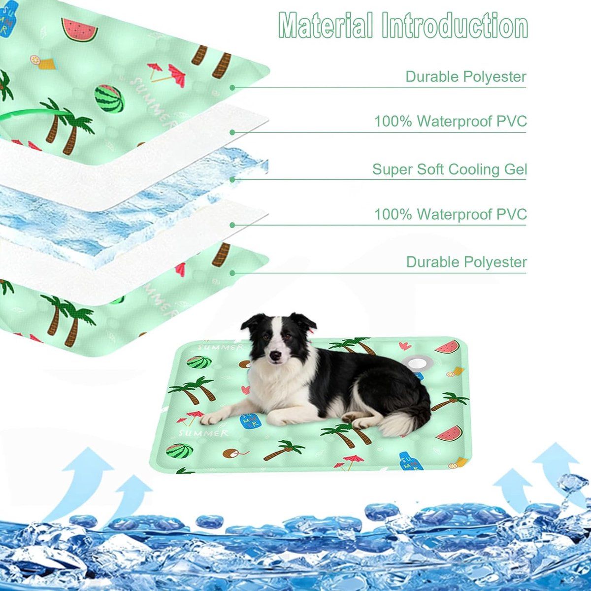 Dog Cooling Mat Self-Cooling Gel Mat for Dogs and Cats Summer Scratch-Resistant Pet Cooling Pad, 50x40cm