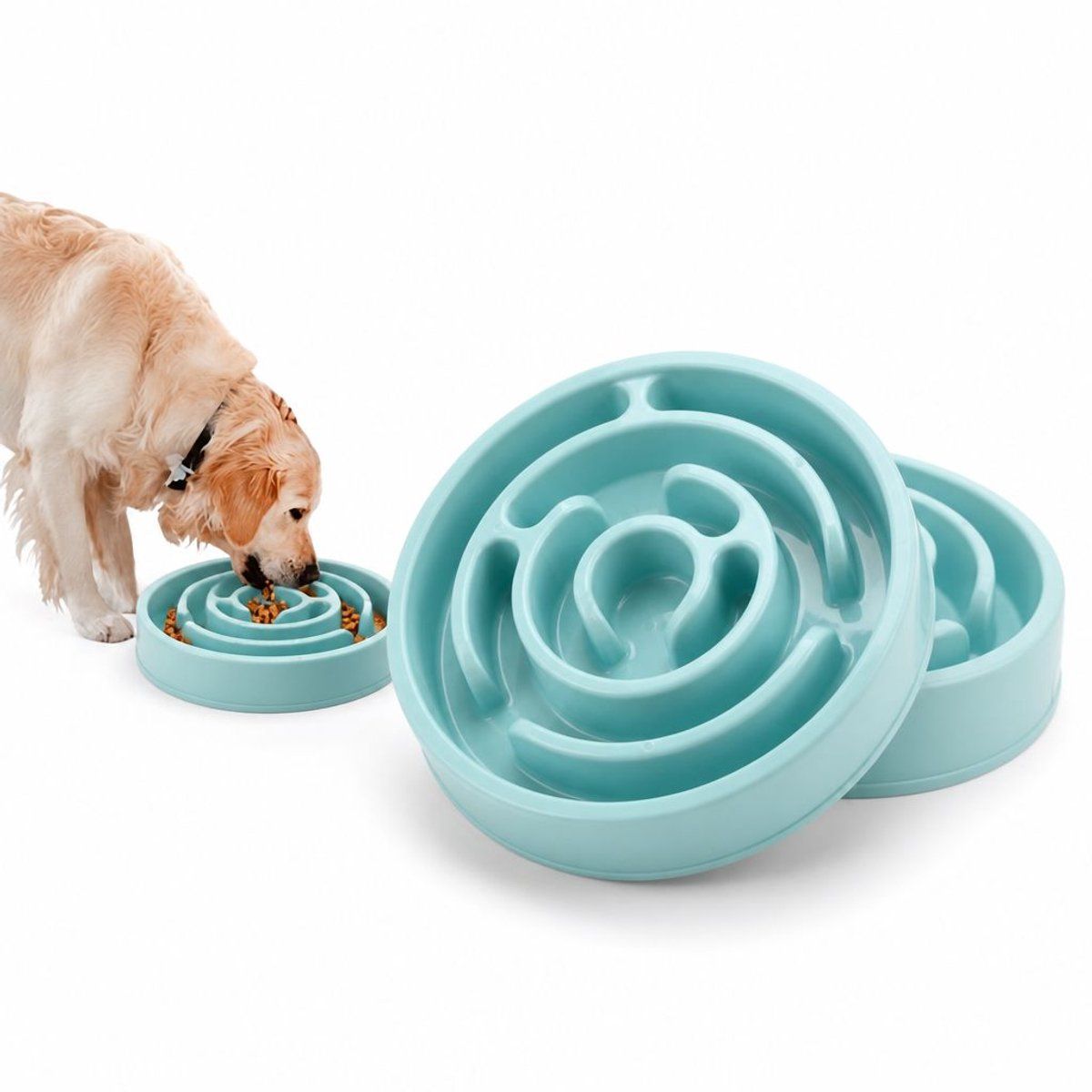 Slow Feeder Dog Bowl, Anti-Gulping Non-Slip Food Bowl for Puppies and Small Medium Dogs