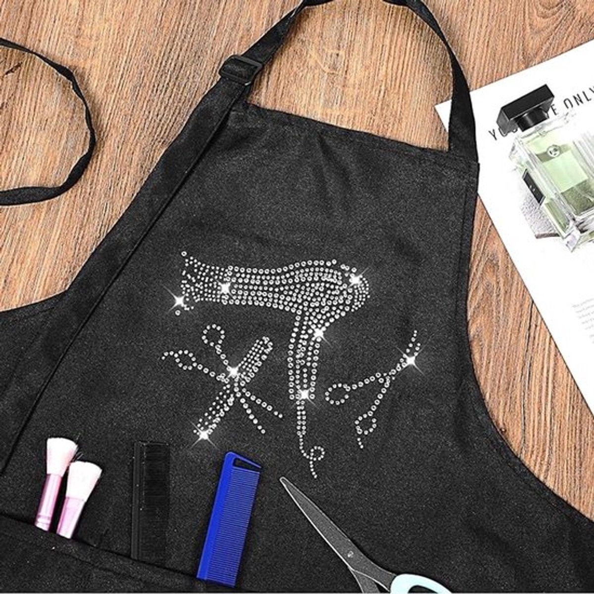 Hairdresser Apron - Adjustable Salon Apron with 2 Pockets - Fashionable Apron for Hairdresser and Beauty Salon
