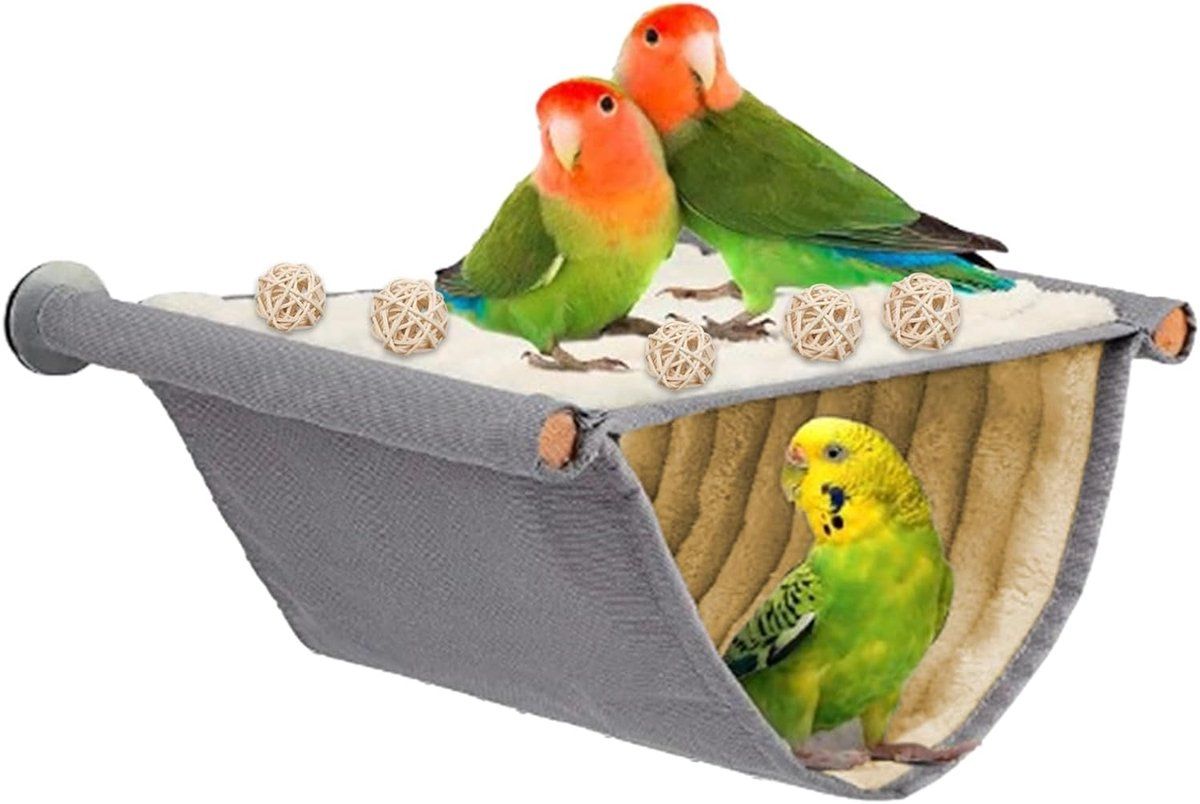 Bird Hammock Nest for Cage, Soft Hanging Sleeping Bed Bird Toy for Parakeet Parrot Canary, Size L, 23x15x2 cm